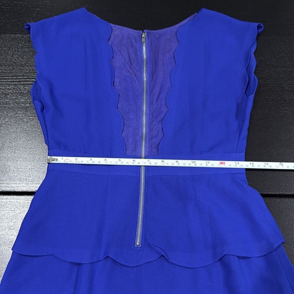 Cooperative Blue Scalloped Layered Peplum Mini Dress - 4 - Picture 10 of 11